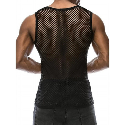 Festival Top Homme sans manches en résille transparent myfestival 